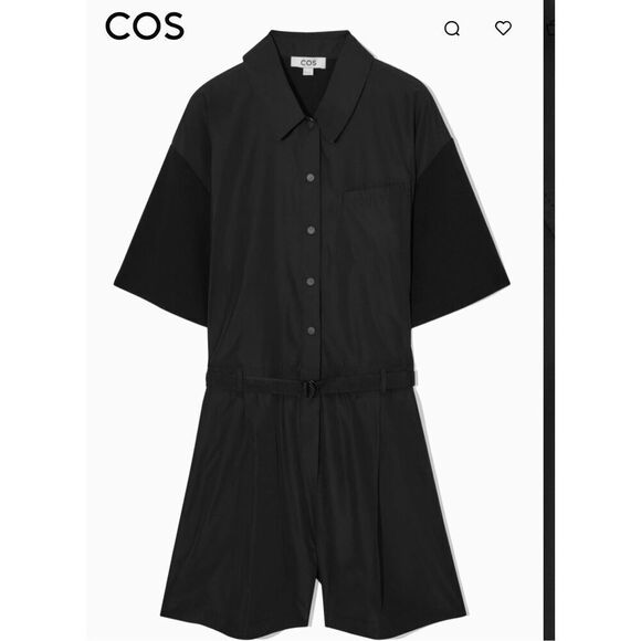 NWOT EXCELLENT CONDITION COS utility-inspired playsuit SHELL-PANEL ROMPER - BLAC - Picture 3 of 16
